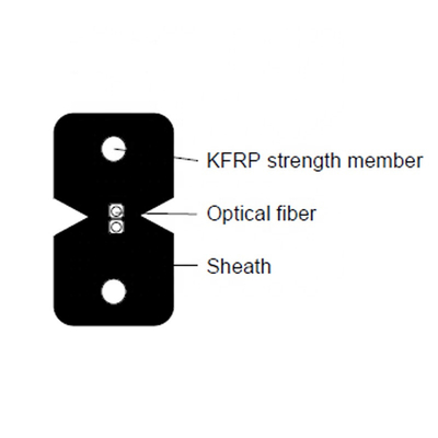 Flachkabel FTTH LSZH des Jacken-G657A Lichtwellenleiter-GJXH/GJXFH