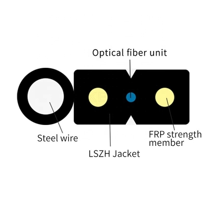 GJYXCH 1 2 4 Stahl-Draht des Kern-G657A1 oder FRP-Schwarz-Faser-Optiktransceiverkabel