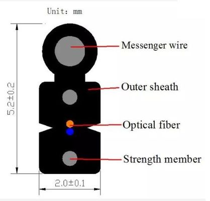 Stahldraht im Freien 1 2 4 6 Transceiverkabel des Kern-G657a1 FTTH