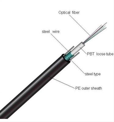 LWL - Kabel des Monomode--24 des Kern-GYXTW 70 Grad mit Stahldraht zwei